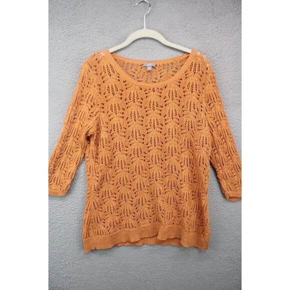 J.Jill Open Knit Sweater-Size Medium-Beachy-Open Knit-Sheer - Picture 1 of 11